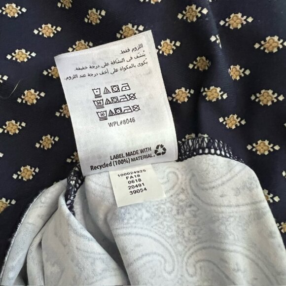 Charter Club Women's  Navy/Tan Pattern Pull-over Tunic, 3/4 Sleeve Plus Size 3X - Picture 6 of 6